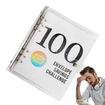 100 Obálky Výzvou Binder Peniaze Organizátor Peňažné Obálky Rozpočtu Knihy Prenosné A Nepremokavé Peňažné Úspory Výzva Kniha Pre Obrázok