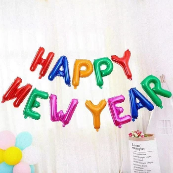 2024 Šťastný Nový Rok Balón 16Inch Číslo Listu Fólie Balónikov Pre Maturitné Výročie Nový Rok, Narodeniny, Party Dekorácie Obrázok