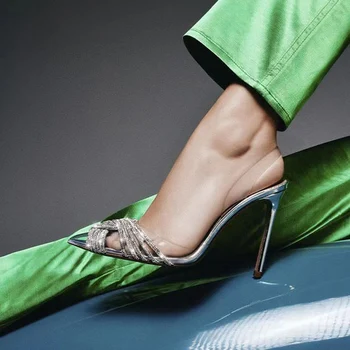 Nové PVC Transparentné v Lete Sandále Ženy Sandalias Žena Fashion Vysoké Podpätky Svadobné Topánky Ženy Strany Stiletto zapatos de mujer Obrázok